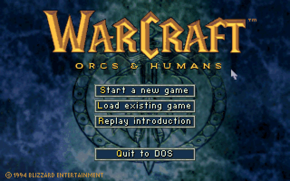 Скриншот меню игры Warcraft 1